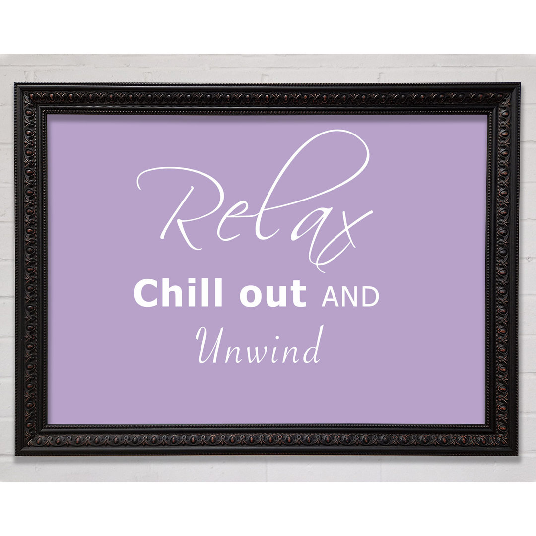 Bathroom Quote Relax Chill Out Silver - Einzelner Bilderrahmen Kunstdrucke