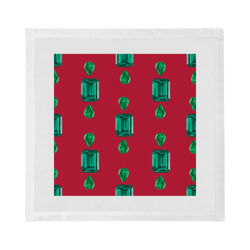 Gem Cotton Blend Square Napkins, Red