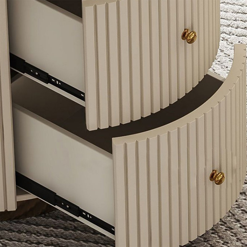 Bureau de direction ovale en pierre frittée blanche avec tiroirs, H 29,53 po x l 55,12 po x P 23,62 po 