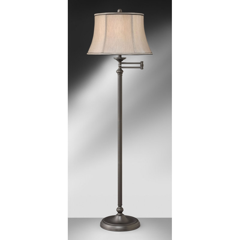 Brantford Legacy 61'' Legacy Bronze Swing Arm Floor Lamp, Gray
