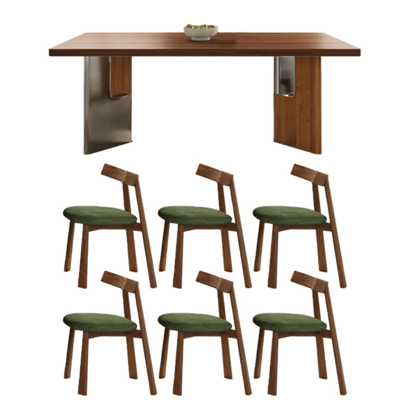 Medellin, 7 pièces : table, 6 chaises, H 29,53 po x l 62,99 po x P 31,5 po, Brun