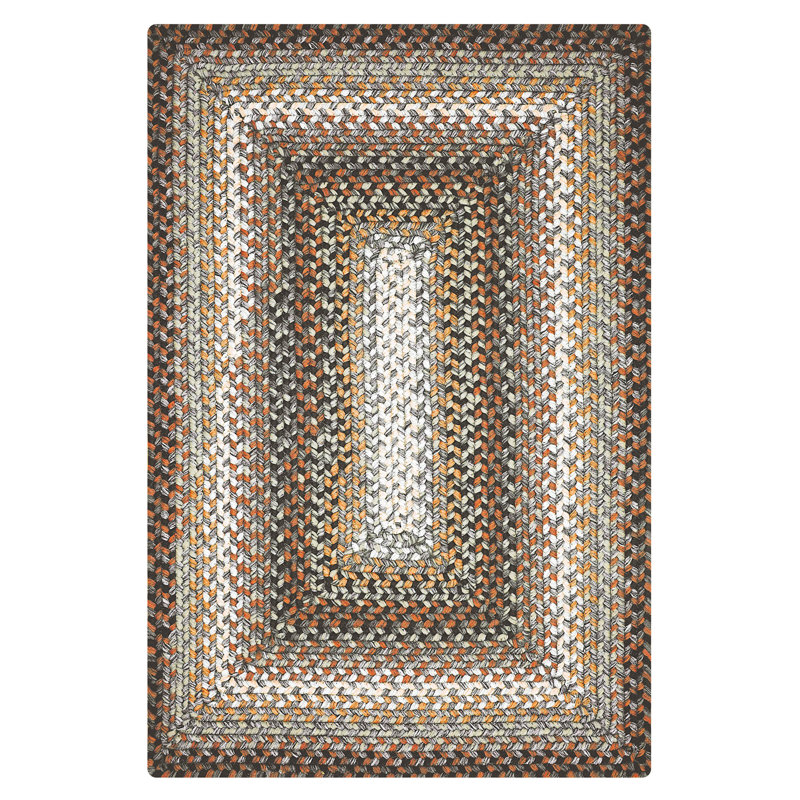 Kirkman Braided Rug Washable Indoor/Outdoor Black/Gray/Brown Rug, Rectangle 2'3" x 3'9"