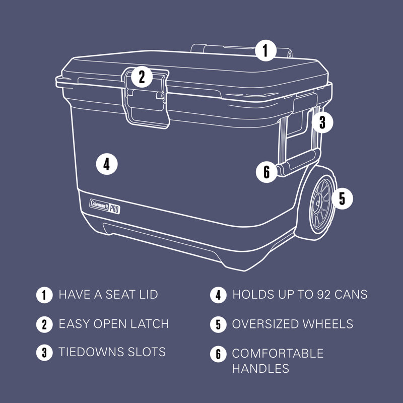 Coleman Pro 55-Quart Hard Cooler, Blue Sky