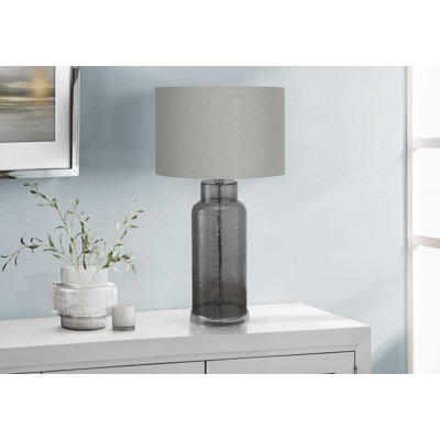 Lighting, 28"h, Table Lamp, Glass, Grey Shade, Contemporary, Modern