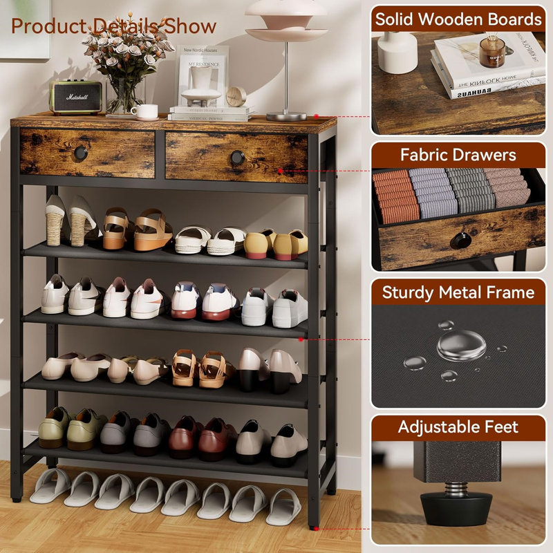 16 Pair Shoe Rack