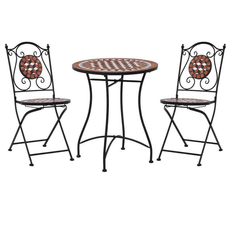 Callaghan 2 - Person Metal Patio Dining Set with Round Table