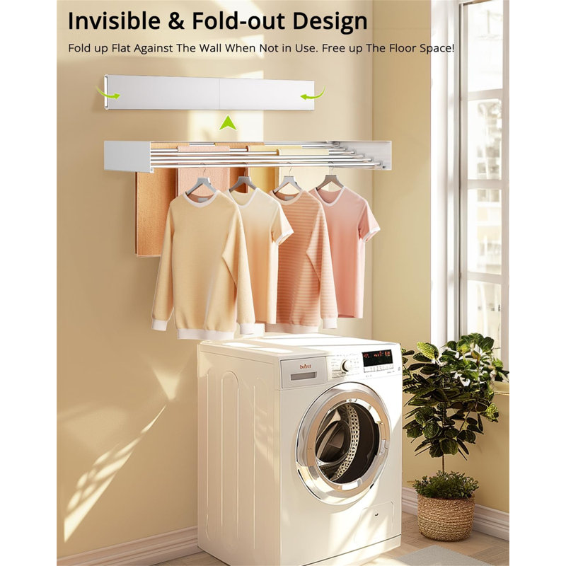 Séchoir à linge mural pliable - 32 po, conception peu encombrante