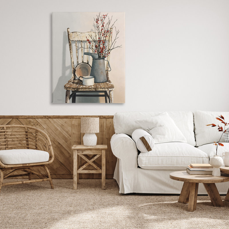 «Vintage Rustic Things Neutral», peinture sur toile tendue surdimensionnée par Cecile Baird, H 48 po x l 36 po