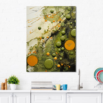 Vert et jaune abstrait avocat II - fruits, art mural