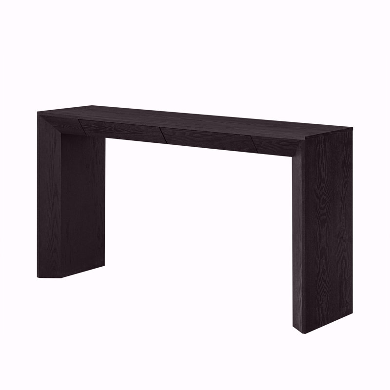 Console 60 po avec 2 tiroirs dissimulés, Noir