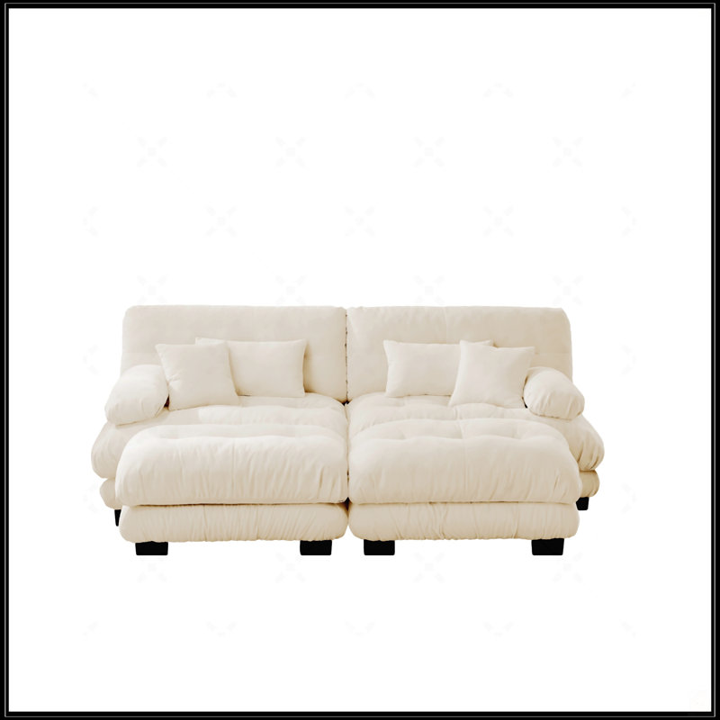 Cloud Couch Sleeper Sofa, Light Coffee