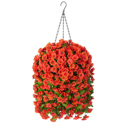 Panier de fleurs artificielles suspendues artificielles pour la décoration du porche extérieur printemps-été