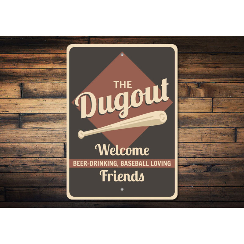 Enseigne en aluminium Dugout, H 14 po x l 10 po x P 0,04 po