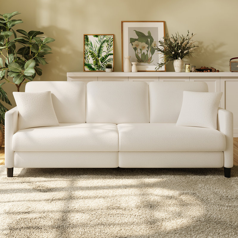 Ruzan 3 Seater Teddy Bean Bag Sofa, Beige