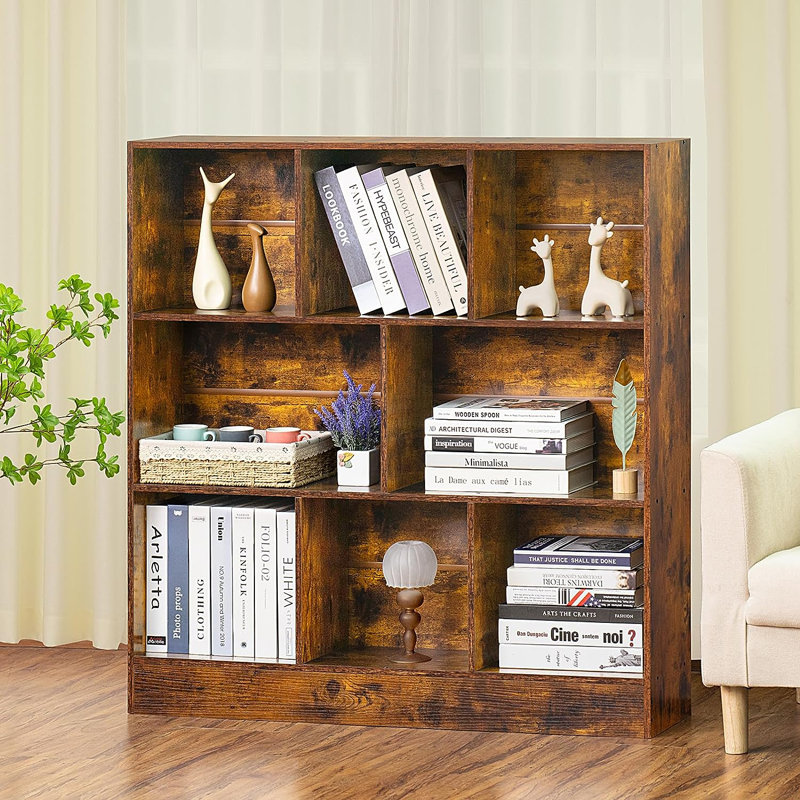 Bibliothèque Arianis, Brun, (3 tablettes) H 40,9 po x l 39,37 po x P 9,45 po
