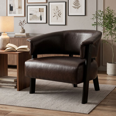Fauteuil à oreilles en similicuir