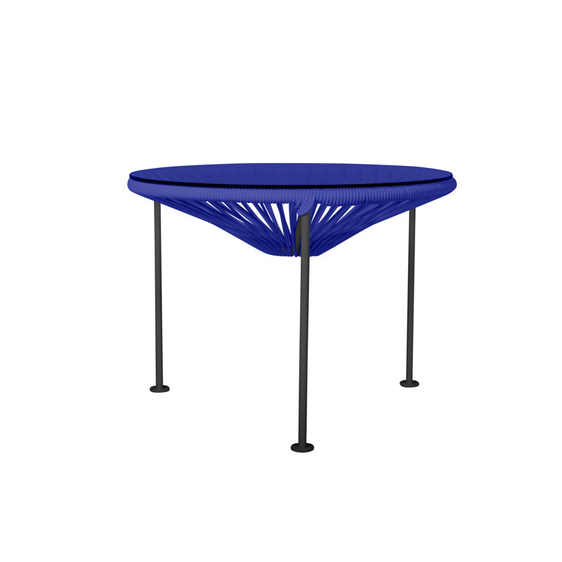 Zicatela Indoor Handmade Coffee Table, Black, Deep Blue