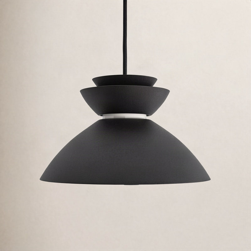 Hannes 1-Light Dimmable Dome Pendant, Black