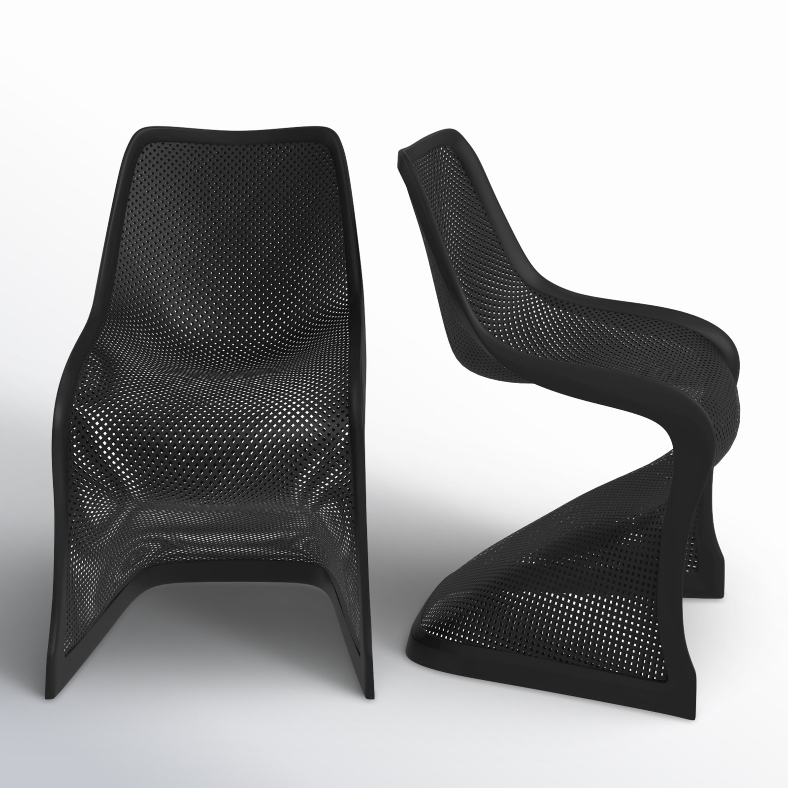 Spector Stackable Patio Side Chair, Black