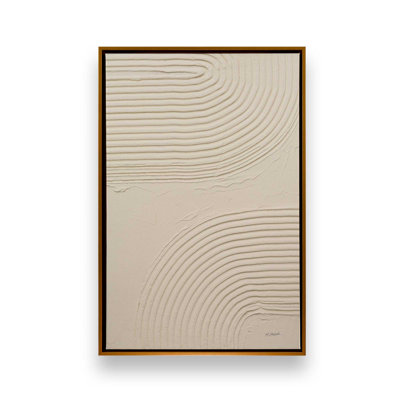 «Echoed Curves in Beige II», reproduction sur toile