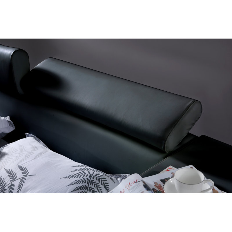 Waylen Upholstered Platform Storage Bed, Black, King