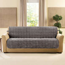 Hampstead Stretch Velvet Sofa Slipcover | Machine Washable in Charcoal