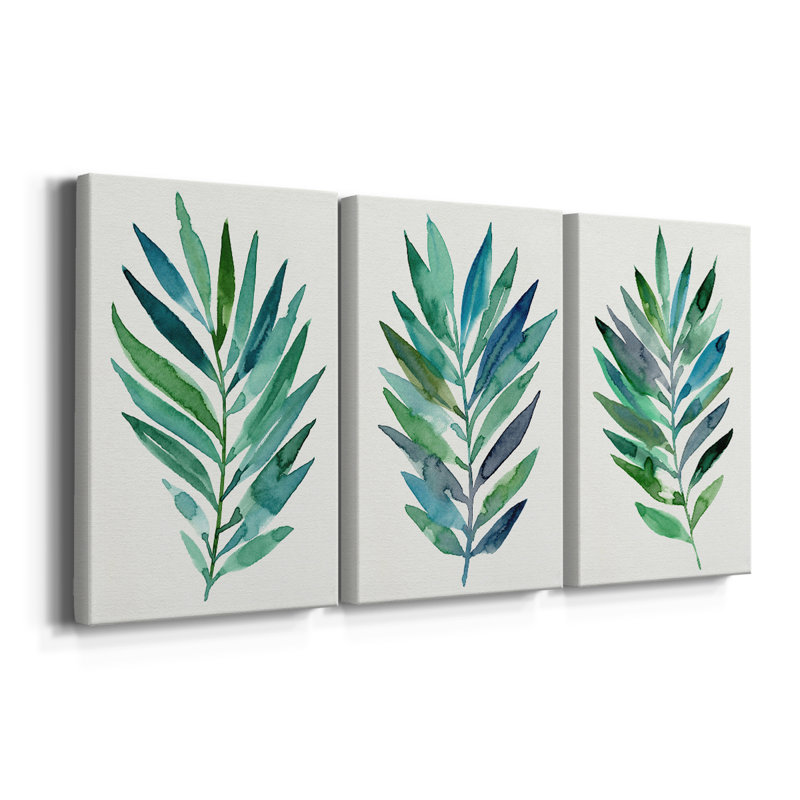 Palm Frond Flow I  -Custom Wrapped Gallery Canvas - 3 Pieces