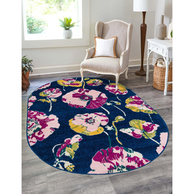 Bloom Floral Indoor Rug, Oval 7'10" x 10'