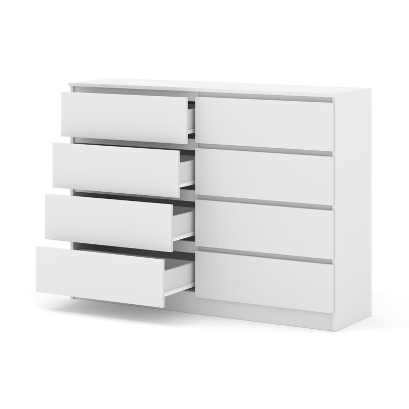 Sunem 140cm W 8 - Drawer Chest of Drawers, White