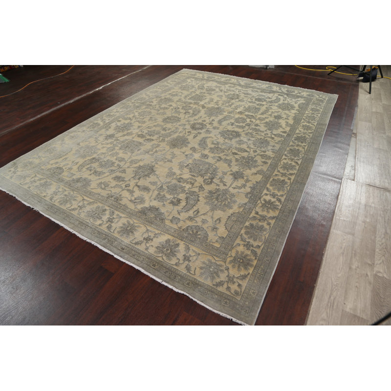 Tapis oriental tissé à la teinture végétale Peshawar Chobi noué à la main 9 x 12