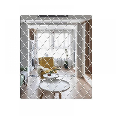 Diamond Spliced Mirror Stickers Self Adhesive Acrylic Wall Stickers For Room Background Decoration