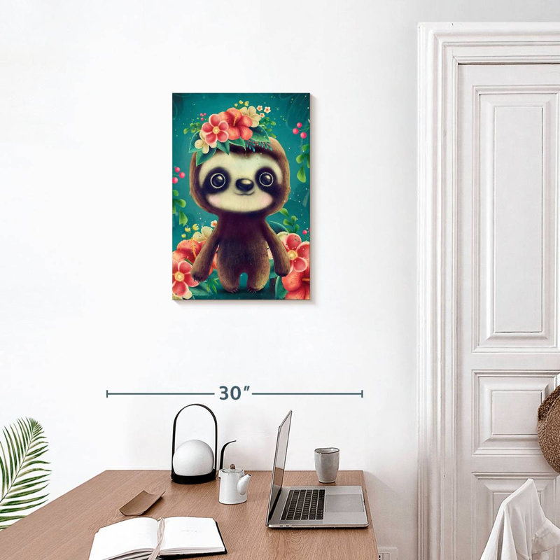 Brampt Floral Sloth, 24" H x 16" W