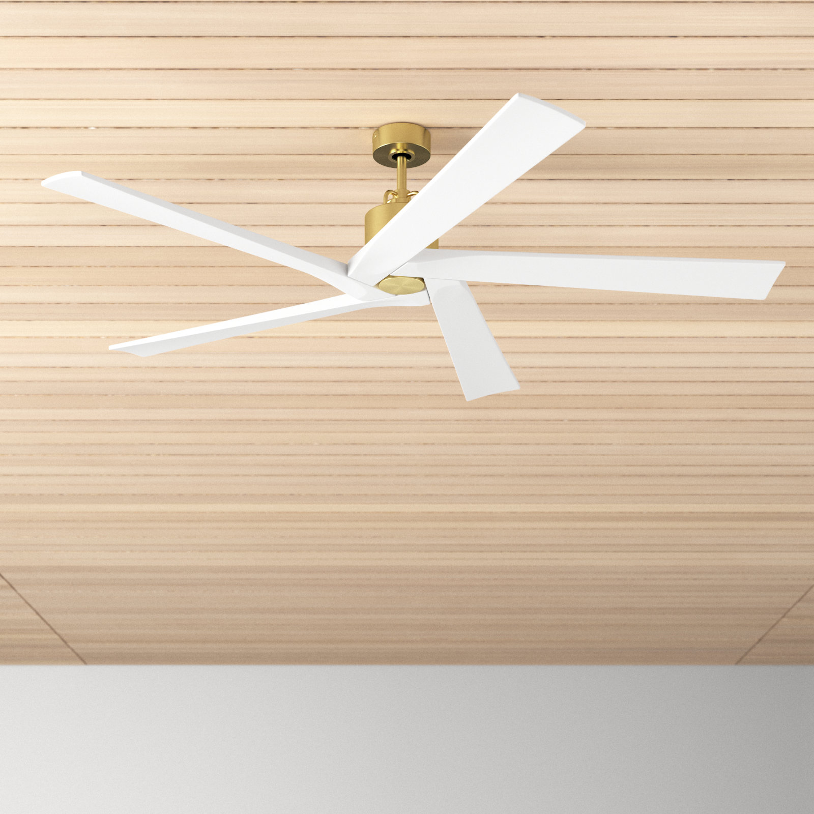 Adalai 70" Ceiling Fan, Burnished Brass/Matte White, 70" Wide