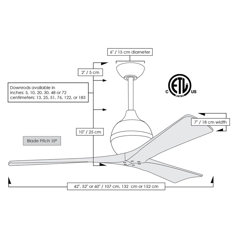 60" Irene Paddle 3 Blade Ceiling Fan, Textured Bronze, Matte White, 60"