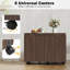 Table basse pliante en noyer - 48 po Table à rallonge rabattable avec armoire de rangement et roulettes, table d'appoint roulante, table de salon Mid-Century moderne pour petits espaces