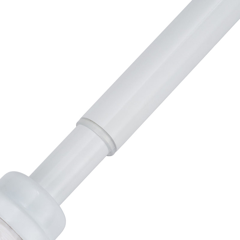 Natural Stainless Steel Adjustable 45cm to Bay Window Single Curtain Rod, 6cm H x 91cm W x 6cm D, White