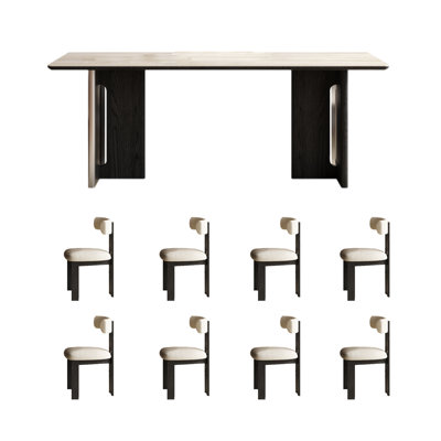 Petit ensemble de salle à manger de salle à manger 78,7 po x l 35,4 po French