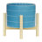 8" Striped Planter W/ Wood Stand