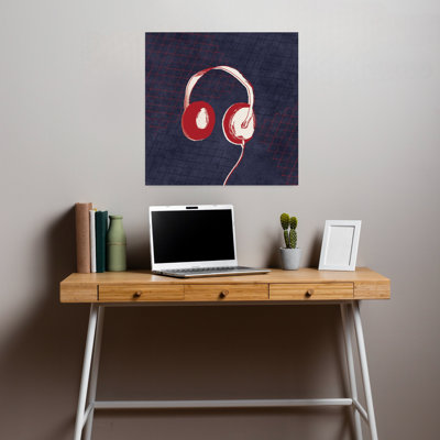 Rocker Headphones Retro Abstract Art