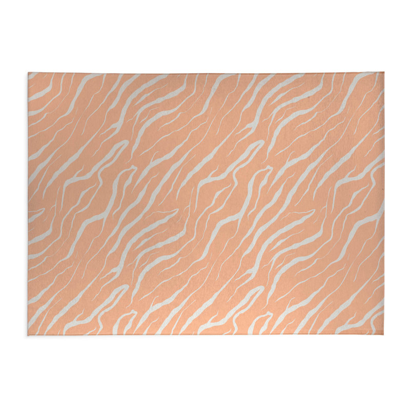 Tapis de bureau Lush Cracks, L 7 pi x L 5 pi, Pêche