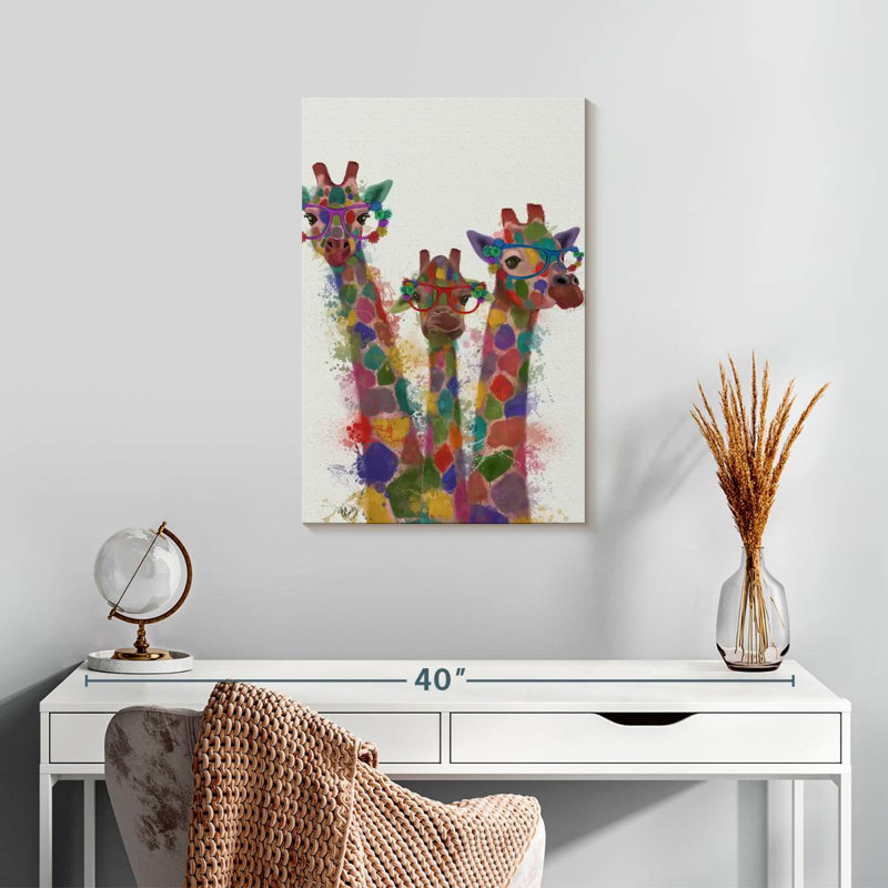 Trio de girafes Brampt Rainbow Splash, H 24 po x l 16 po