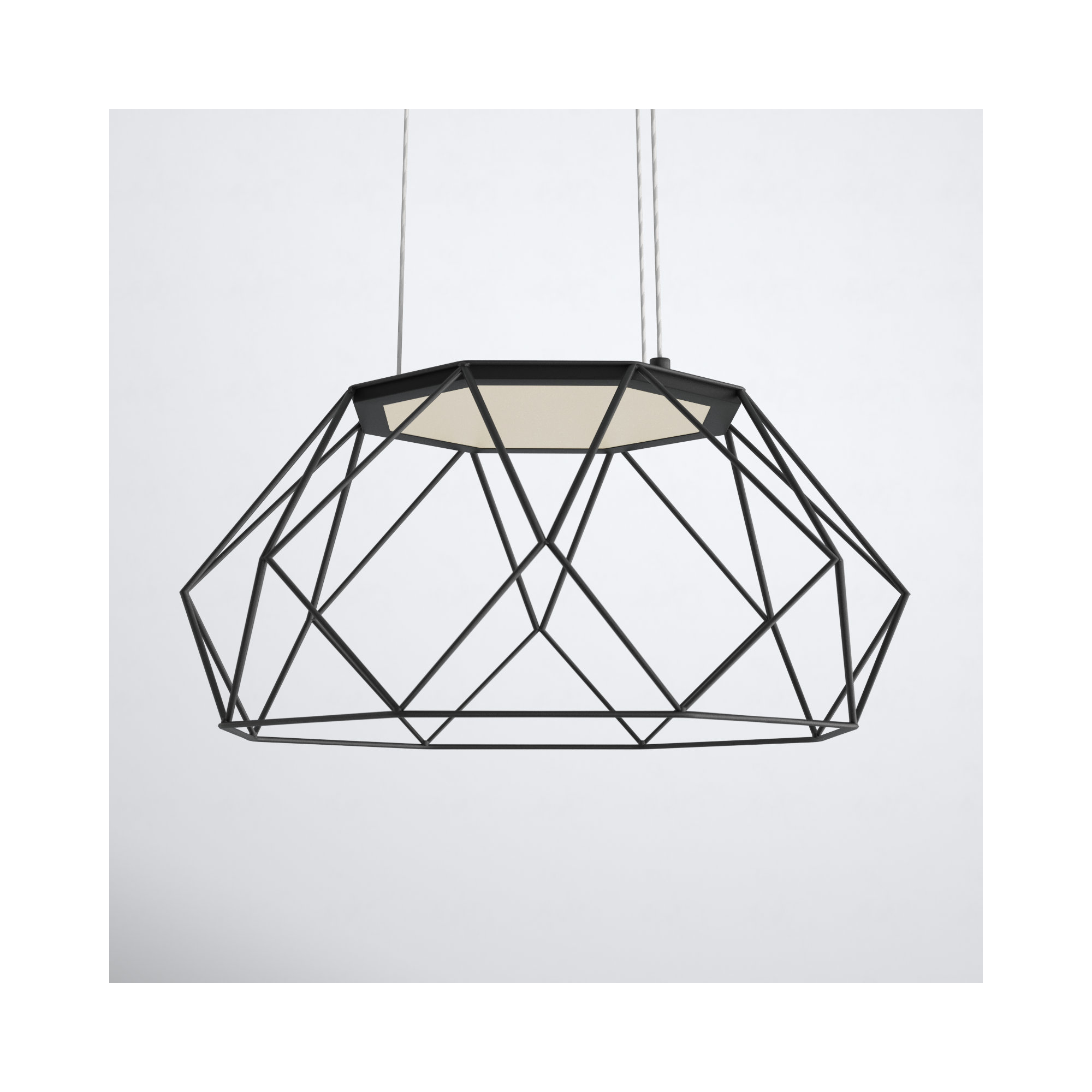 Roibin Single - Light Metal Dimmable LED Geometric Chandelier, 103.8" H x 27.1" W x 27.1" D
