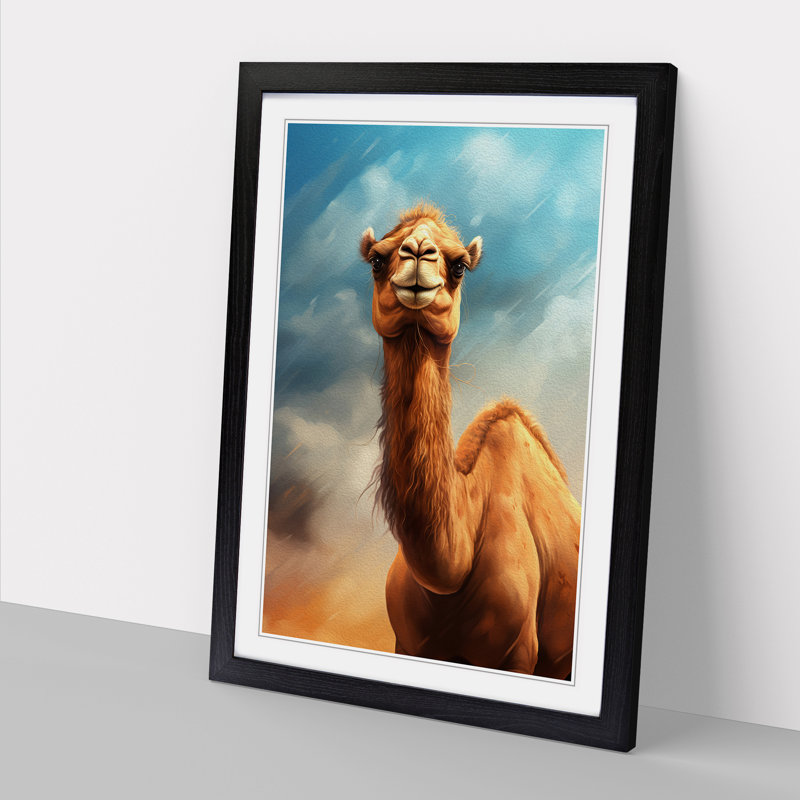 Camel Digital - Single Picture Frame Print on Wood, Black Framed, 34cm H x 25cm W x 2cm D