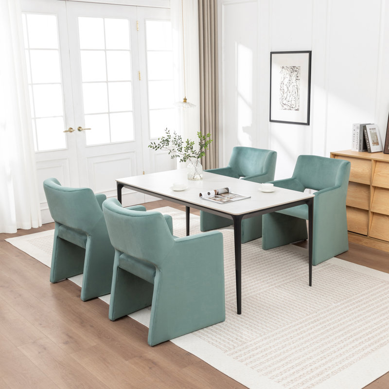 Chaise de salle à manger rembourrée Noah, Vert