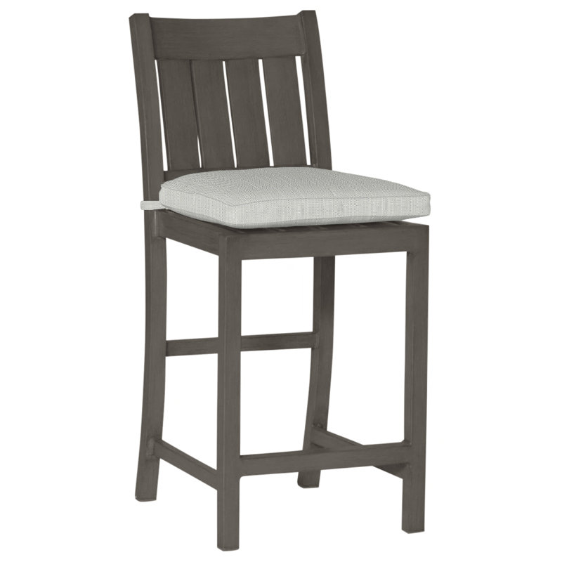 Tabouret de comptoir d'extérieur club 24 po, Pas de soudure, Argent Vérone, Gris ardoise