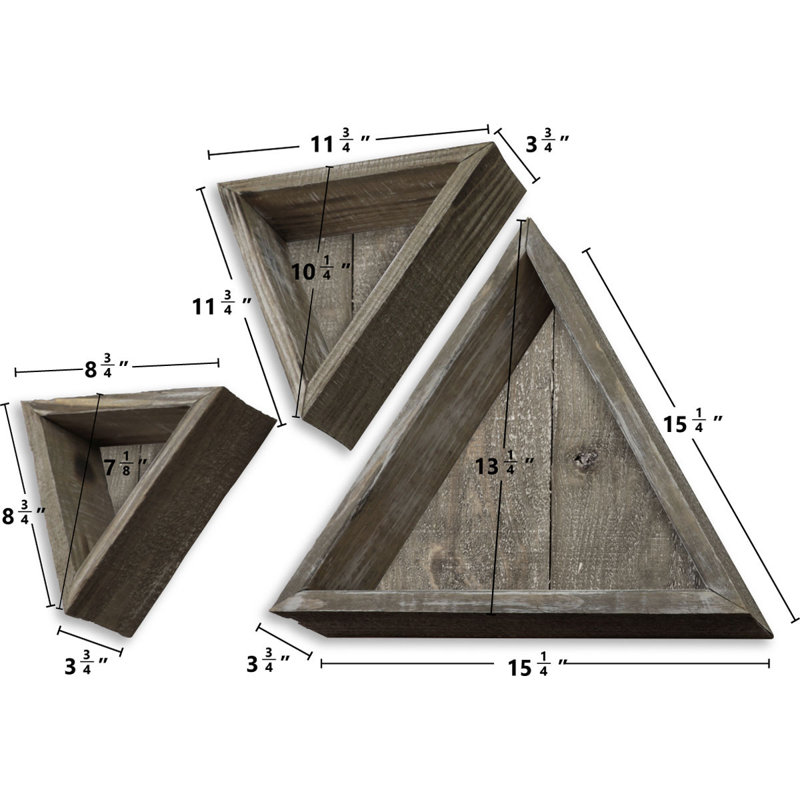 Triangle Accent Shelf with Adjustable Shelves, Pebble Gray