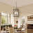4-Light Dimmable Lantern Square/Rectangle Chandelier Black And Brushed Nickel Finished.
