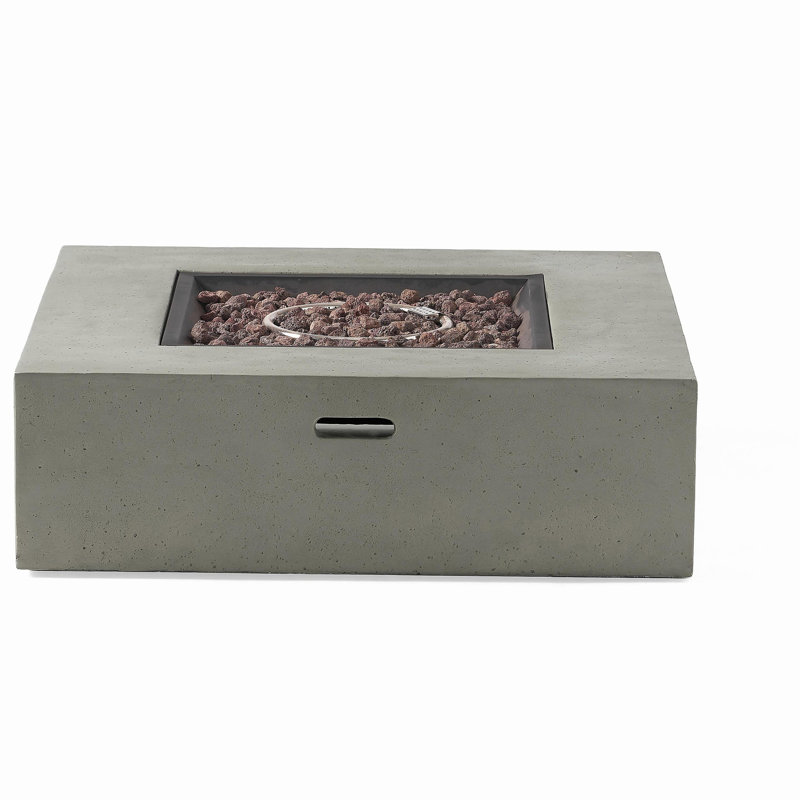 50,000 Btu Square Mgo Fire Table with Tank Outside, Light Gray