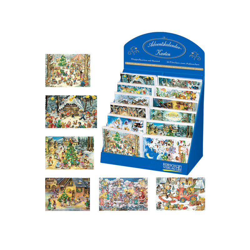 Cartes de l’avènement assortie, H 6,5 po x l 4,75 po x P 0,1 po