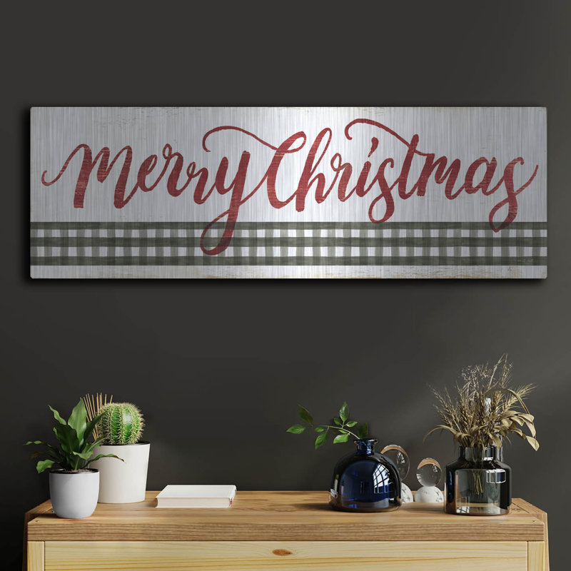 «Merry Christmas Gingham» par Cindy Jacobs, H 12 po x l 36 po
